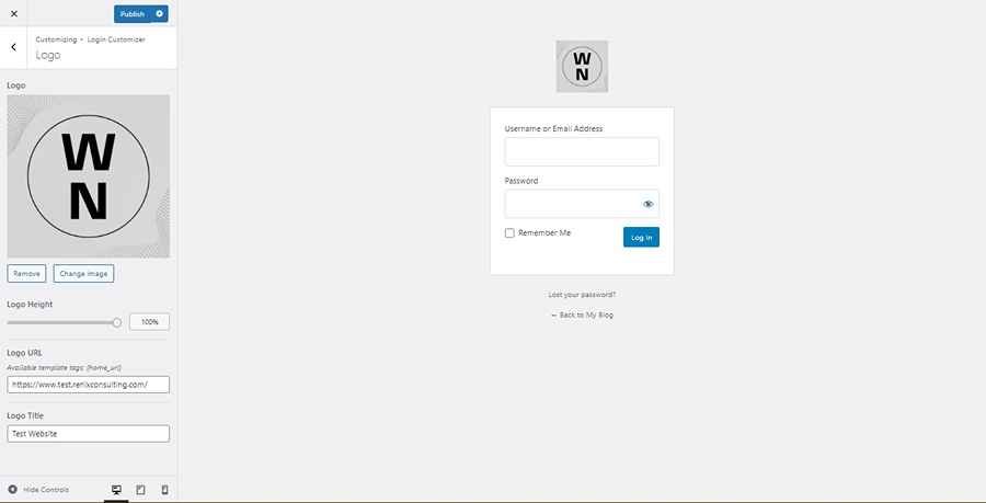 Screenshot of Ultimate Dashboard Logo Settings